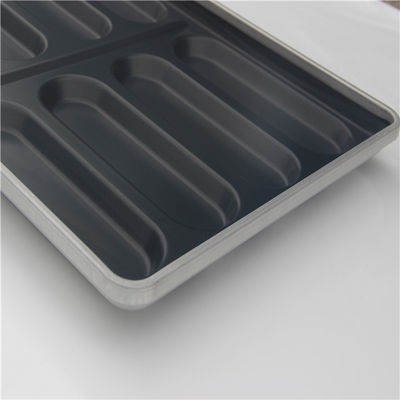 RK Bakeware China Foodservice NSF 15 Mold Glaze Nonstick Aluminized Steel Hotdog Bun Bread Pan