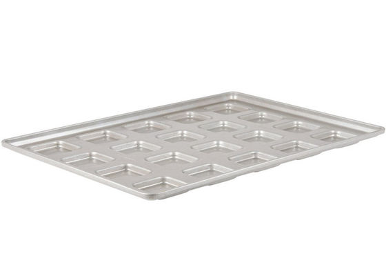 RK Bakeware China Foodservice NSF Custom 22 Square Ciabatta Roll Pan Baking Tray- Band In Rim