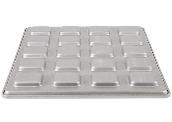 RK Bakeware China Foodservice NSF Custom 22 Square Ciabatta Roll Pan Baking Tray- Band In Rim