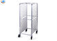 Stackable Baking Tray Trolley , Steel Tray Rack Bakery Pan Trolley Save Space 15 Tiers