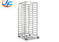 Stackable Baking Tray Trolley , Steel Tray Rack Bakery Pan Trolley Save Space 15 Tiers