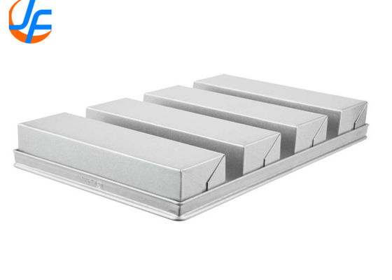 RK Bakeware China Foodservice NSF 650g 4 Strap Glazed Aluminized Steel Pullman Bread Loaf Pan 13" x 4" x 4"