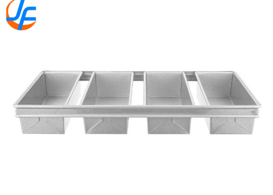 RK Bakeware China Foodservice NSF 650g 4 Strap Glazed Aluminized Steel Pullman Bread Loaf Pan 13" x 4" x 4"