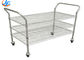 Moving 3 Tier Stainless Steel Food Serving Trolley Cart Material Distribution Trolley