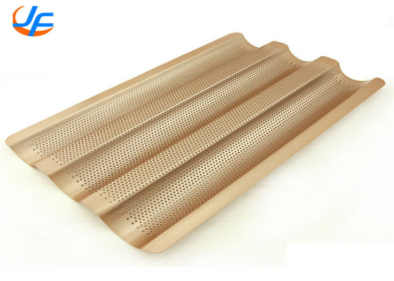 RK Bakeware China Foodservice Gold Nonstick Aluminium Baguette Baking Tray