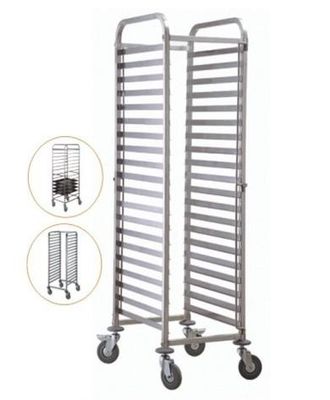 RK Bakeware China-Z Frame Nesting Stainless Steel Baking Trolley Double Oven Rack For Wholesale Bakeries