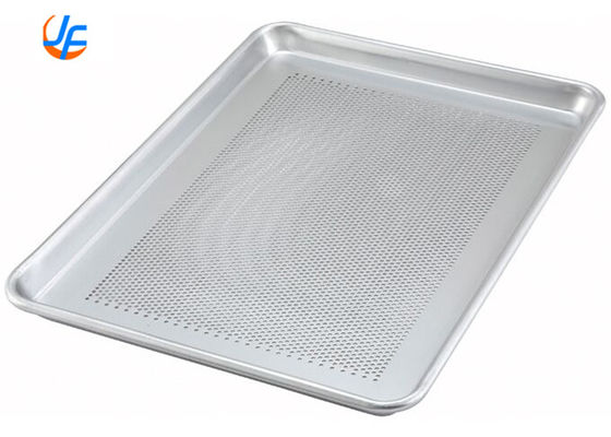 RK Bakeware China-601828 Full Size 16 Gauge 18&quot; x 26&quot; Wire in Rim Aluminum Perforated Bun / Sheet Pan