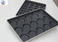 RK Bakeware China Foodservice 42425 Glazed Aluminized Steel 15 Mold 3.42 oz. Hamburger Bun Tray Muffin Top Cookie Pa