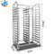 RK Bakeware China-10 Sheet Aluminum Storage Cooling Trolley with Open Shelf, Dough Pizza Baking Mobile Rack