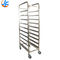 RK Bakeware China-Aluminum Full Size Bun Sheet Pan Rack 10 Shelf Restaurant Bakery Cart tier