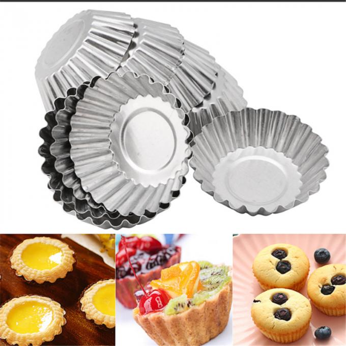 Aluminum Alloy Cupcake Cake Cookie Jelly Mold Lined Mould Tin Baking Tool Egg Tart