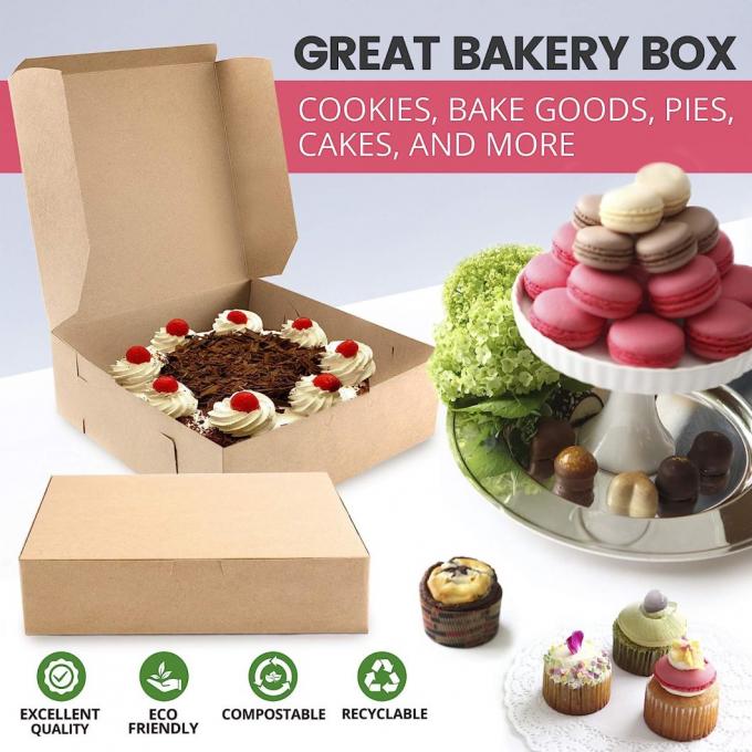 Rk Bakeware China Collapsible Corrugated Paper Cake Box Cake Baking Box Crash Lock Kraft Cake Box Kraft Bakery Pie Box