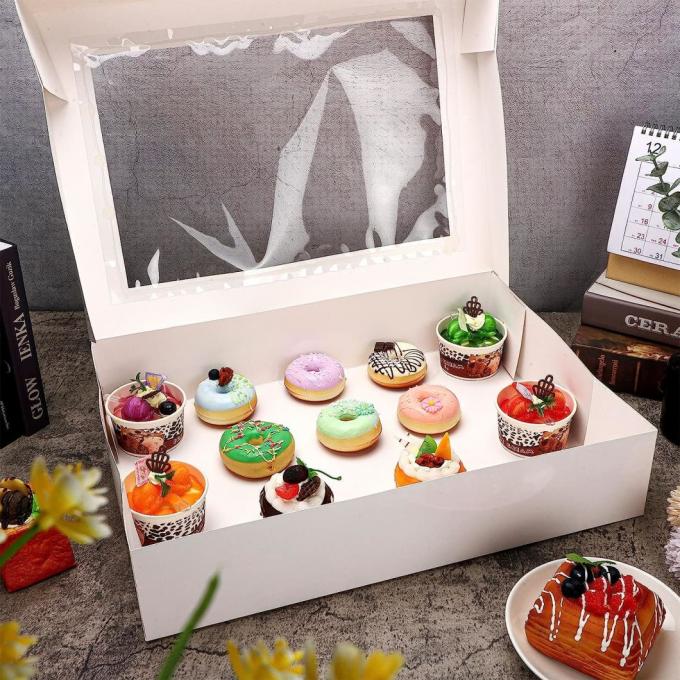 Rk Bakeware China Paperboard Window Bakery Box Rectangle Cake Box Cardboard Treat Box with Window Bakery Take out Containers